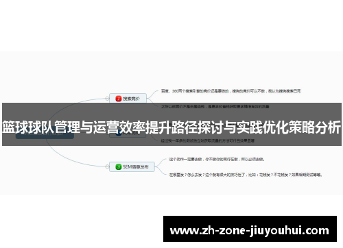 篮球球队管理与运营效率提升路径探讨与实践优化策略分析